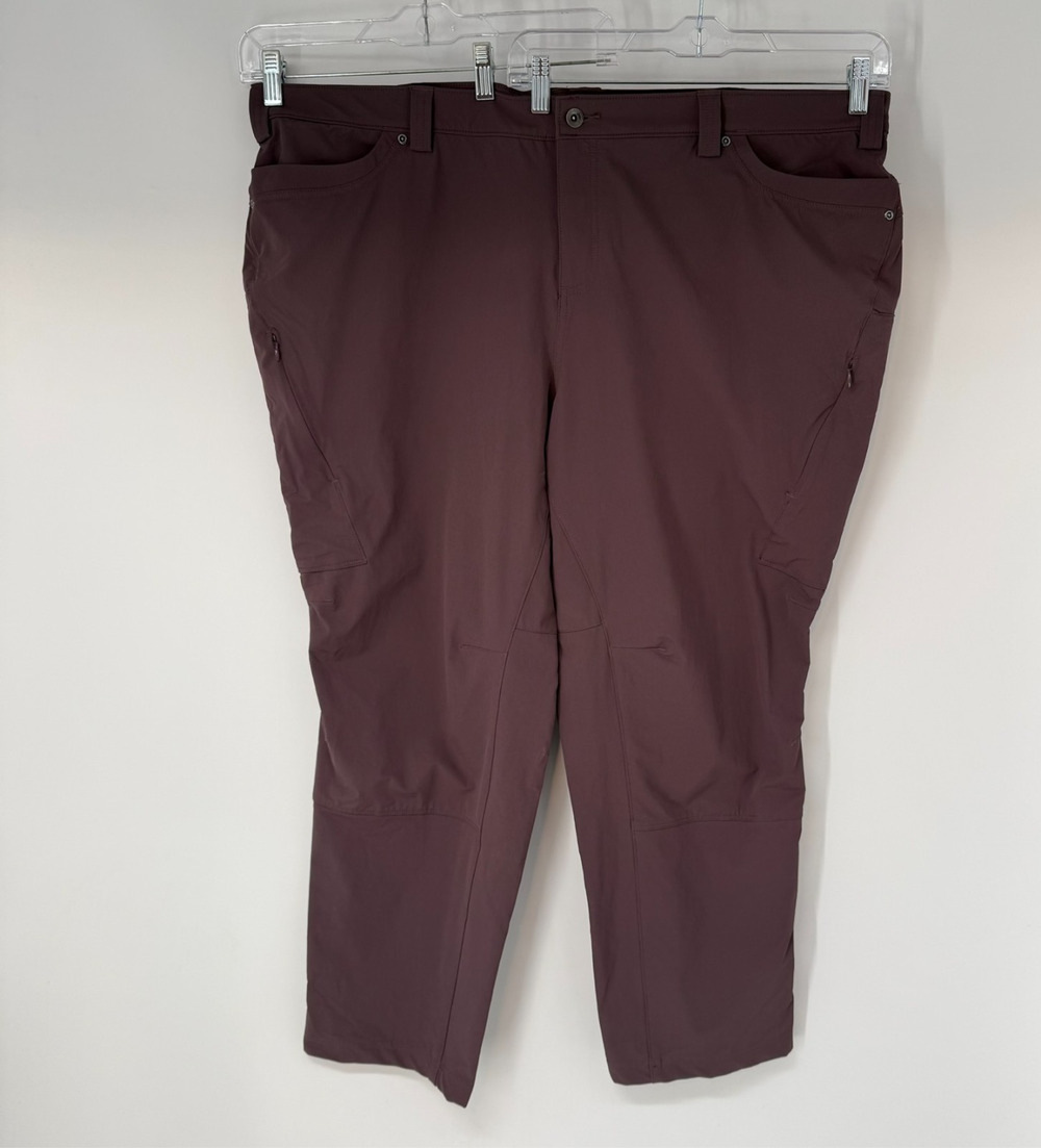 Duluth Trading Co Outdoor Pants Women 2XL Purple Stretch Side Zip Utility Hiking